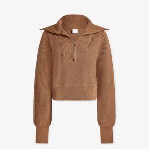NWT-Varley Mentone Half-Zip Knit Pullover - Small Golden Bronze